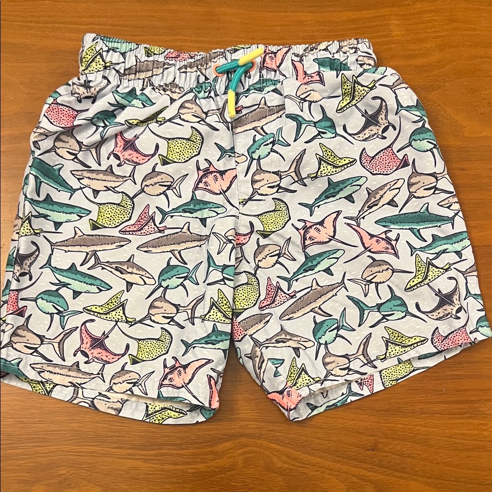 Cat & Jack Multicolor Shark Print Swim Trunks